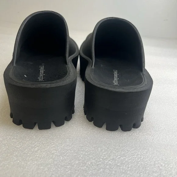 JEFFREY CAMPBELL Bae Clogg Black Lug Sole Platform Slip On Clogs Mules Size 6 - Picture 6 of 13